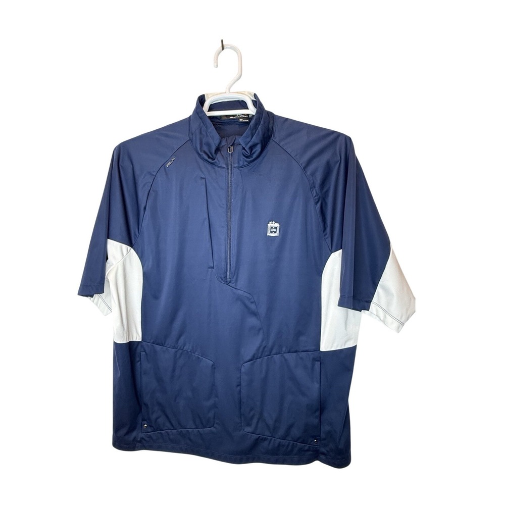 RLX Ralph Lauren 1/4 Zip Shortsleeve Navy Windbreaker 1911 Golf Club Logo XL